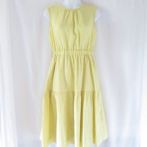 Everlane yellow linen cotton pocket dress